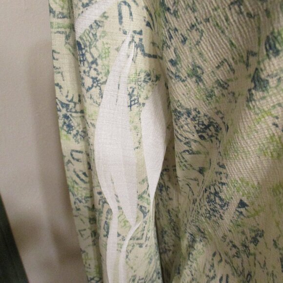 Reba Embellished/Sequined Multi-Colored Print Blouse w/Trumpet Sleeves Sz. L - Picture 3 of 7